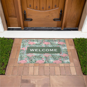 Paillasson Motif rose mignon fait sur commande de feuilles de