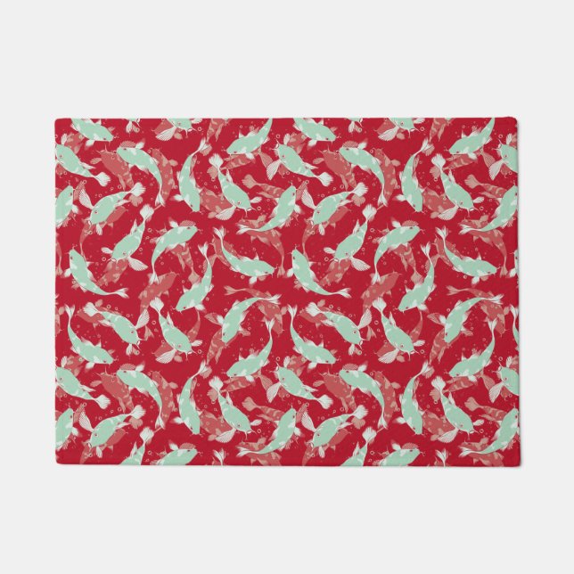 Paillasson Motif rouge et vert - Koi Fish (Devant)