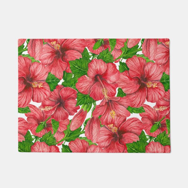 Paillasson Motif rouge hibiscus II (Devant)