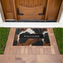 Motif rustique de la vache blanche de l'Ouest avec