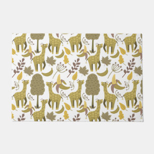 Paillasson Motif sans couture Giraffe jaune blanc arrière - p