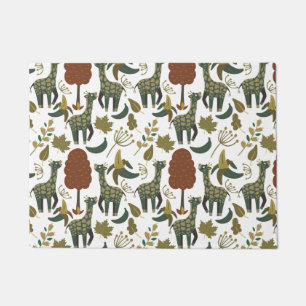 Paillasson Motif sans couture Giraffe   motif floral coloré