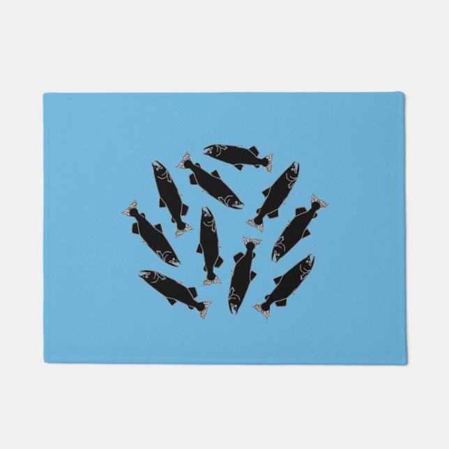 Paillasson Motif saumoné sauvage de poissons (Devant)