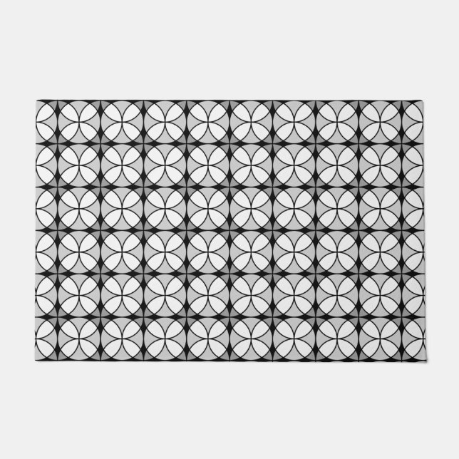 Paillasson Motif Shippo noir et blanc classique (Devant)