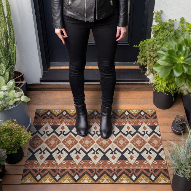 Paillasson Motif tribal moderne moutarde jaune (Créateur téléchargé)