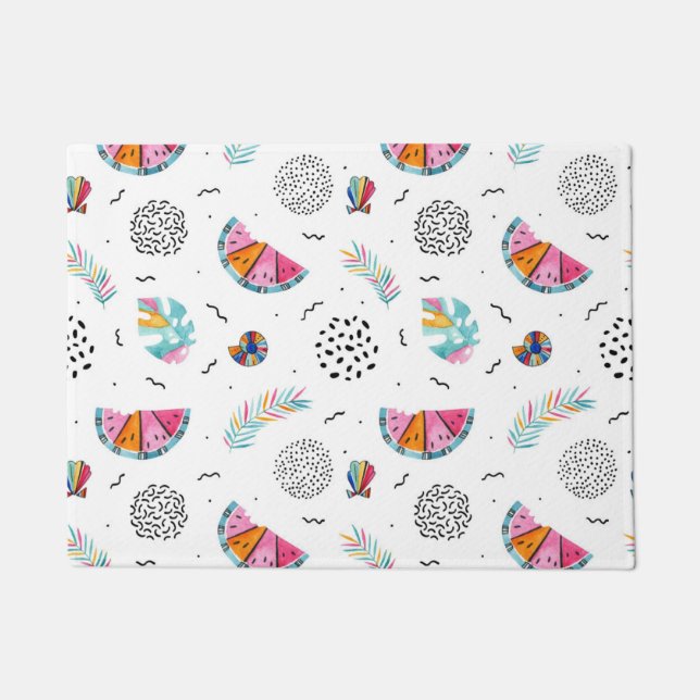 Paillasson Motif tropical d'été de style de Memphis (Devant)