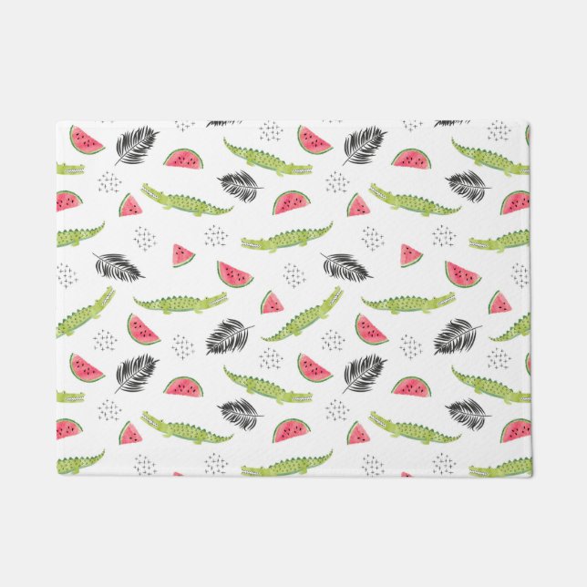 Paillasson Motif Tropical Watermelon & Crocodile (Devant)
