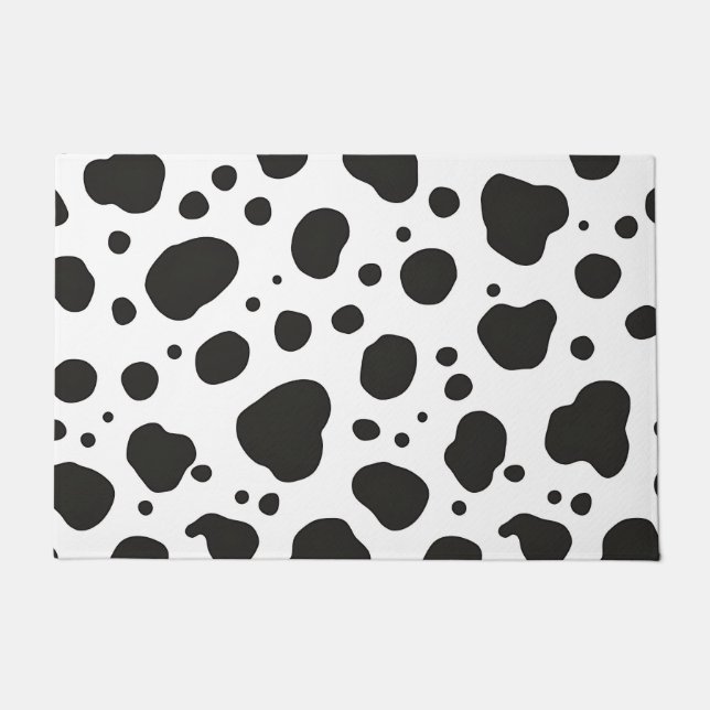 Paillasson Motif Vache Noir Blanc (Devant)