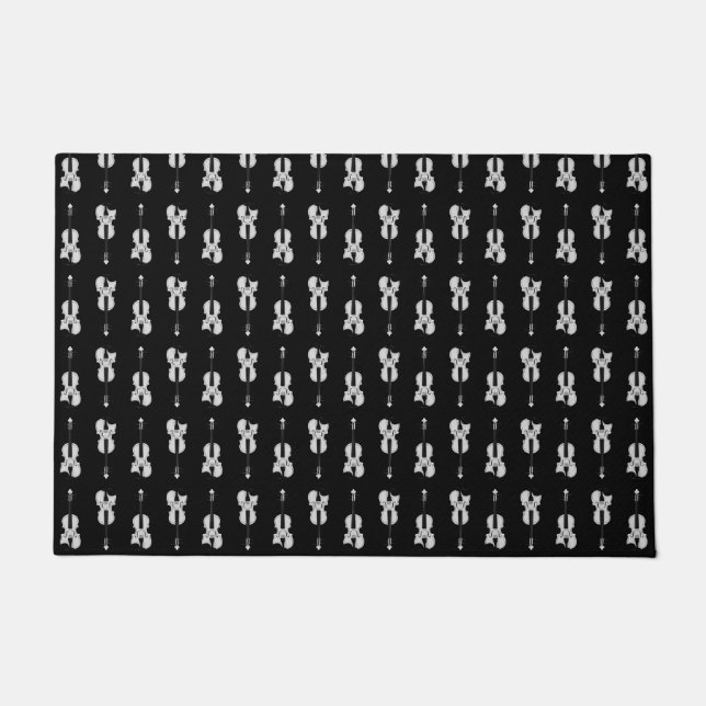 Paillasson Motif violon - noir et blanc (Devant)