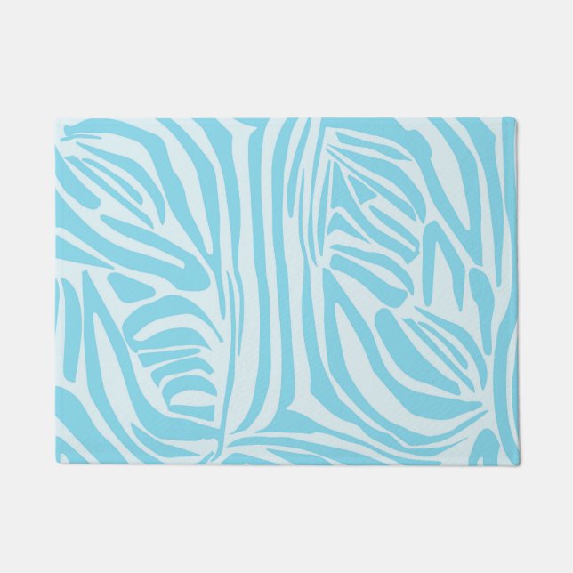 Paillasson Motif Zèbre Bleu (Devant)