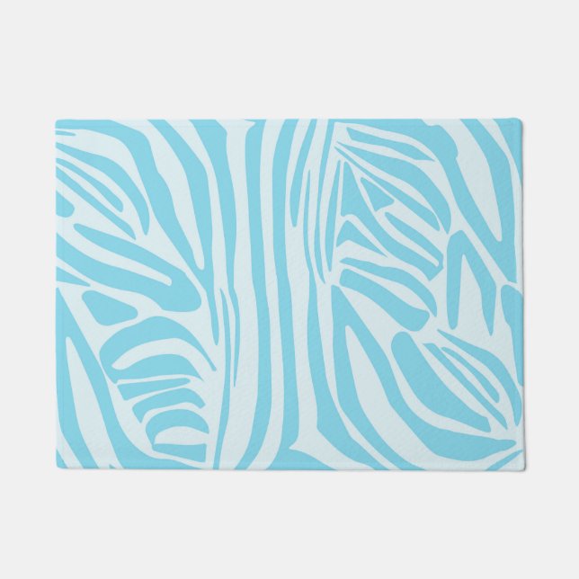 Paillasson Motif Zèbre Bleu (Devant)