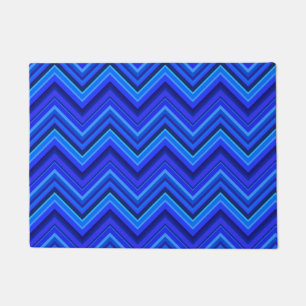 Paillasson Motif zigzag rayures bleues