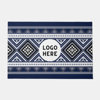 Paillasson Motifs ethniques Abstraits noirs avec logo