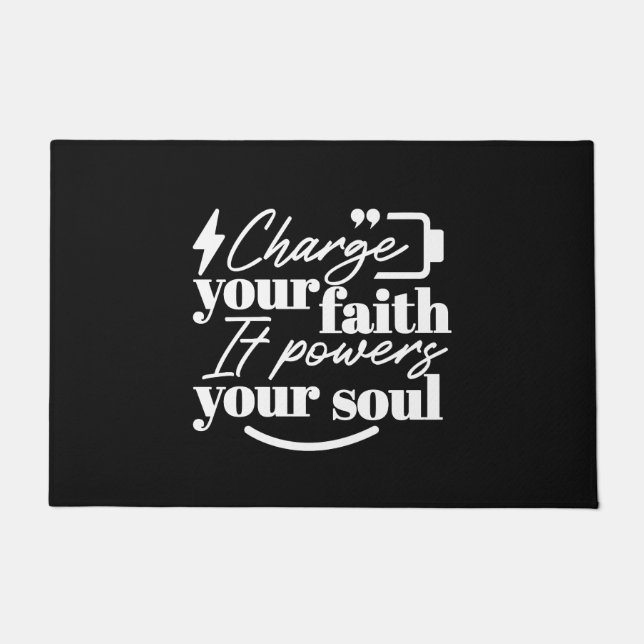Paillasson Motivational Christian Quote – Charge Your Faith (Devant)