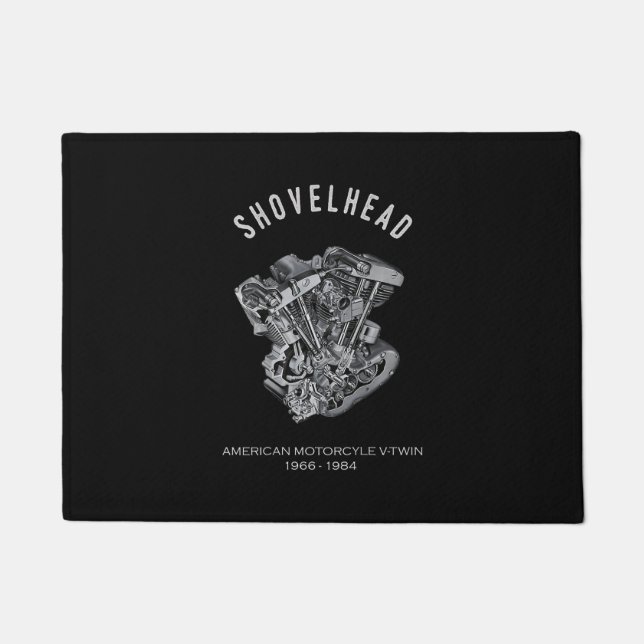 Paillasson Motocyclette HD Vtwin Shovelhead Engine Dessin Vél (Devant)