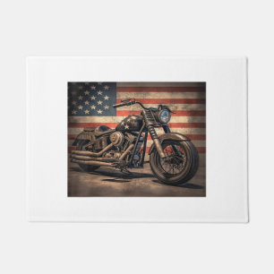 Paillasson Motorcycle USA Drapeau Retro Biker