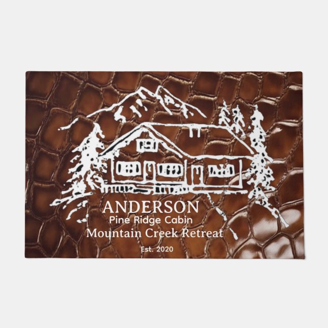 Paillasson Mountain Cabin Faux Crocodile Leather Doormat (Devant)