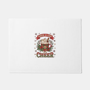 Paillasson Mug à Plaid de Noël Cup Cheer Chocolat Chaud Neige