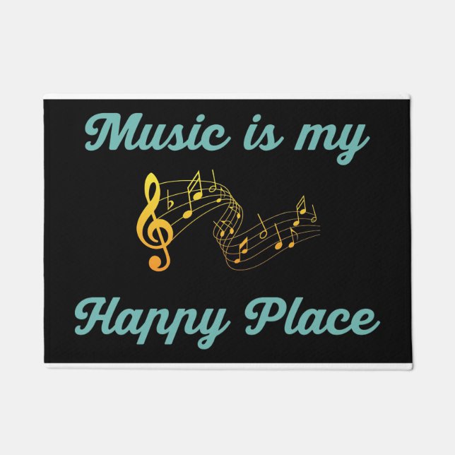 Paillasson Music art music is my happy place (Devant)