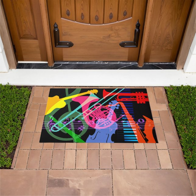 Paillasson Musical Instruments Pop Art Design (De plein air)