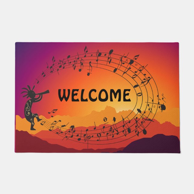 Paillasson Musique Sud-Ouest Kokopelli Sunset Doormat (Devant)