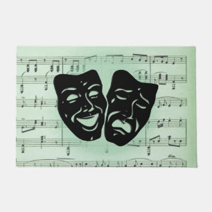 Paillasson Musique verte et masques grecs de théâtre