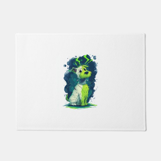 Paillasson Mutt Monstre - Chien de Halloween Mignon (Devant)