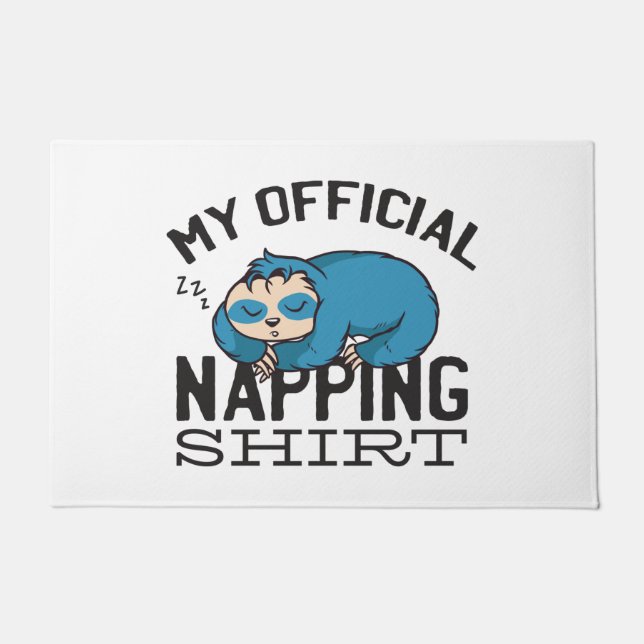 Paillasson My official napping shirt - Lazy sleeping Sloth (Devant)