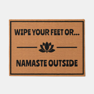 Paillasson Namaste Yoga Drôle Zen Humour Rustique Minimaliste