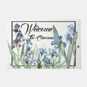 Paillasson Natte bleue d'accueil de jardin d'agrément d'iris