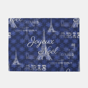 Paillasson Natte de bleu de Noël de Paris Joyeux Noel