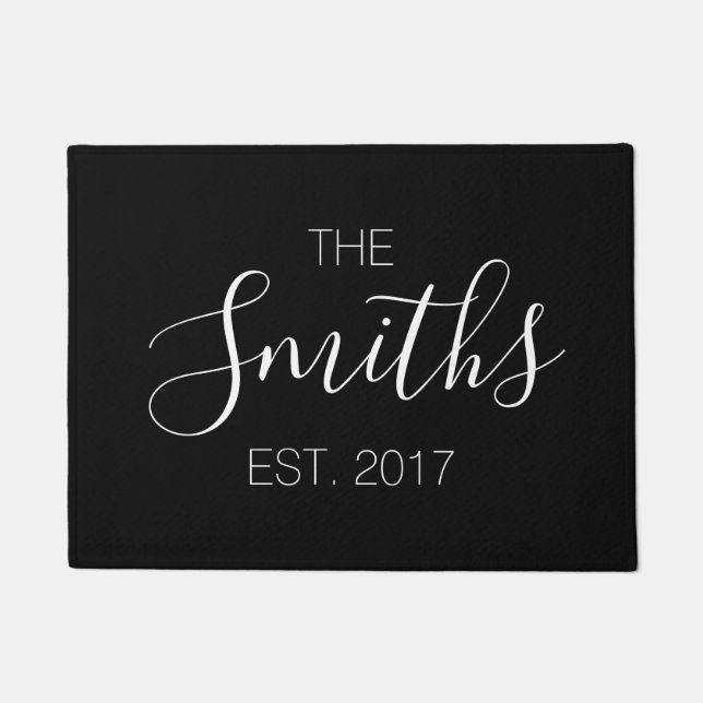 Paillasson Natte de manuscrit de nom de famille (Devant)