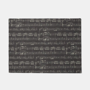Paillasson natte de thème de musique de motif de note de