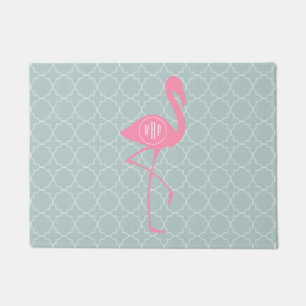 Paillasson Natte en bon état de Flamant rose de monogramme d