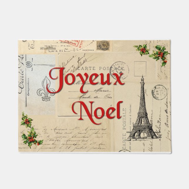 Paillasson Natte française de Noël de cartes postales de (Devant)