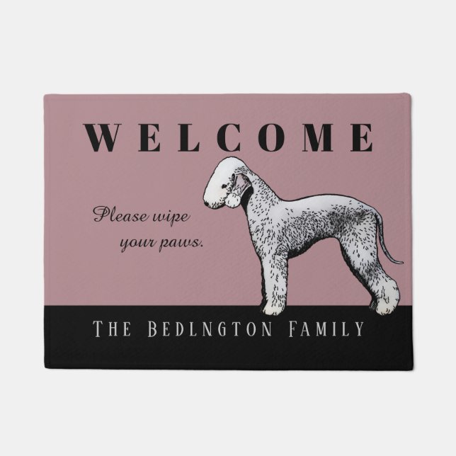 Paillasson Natte personnalisable de Bedlington Terrier (Devant)