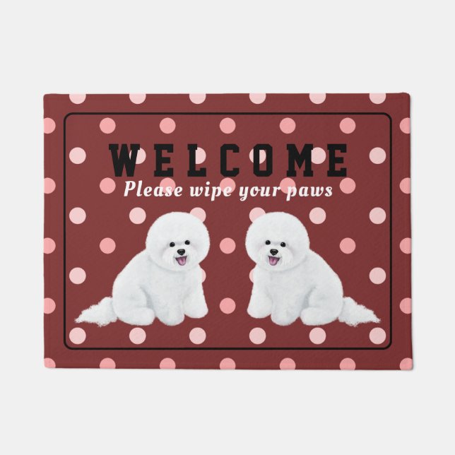 Paillasson Natte personnalisable de Bichon Frise (Devant)