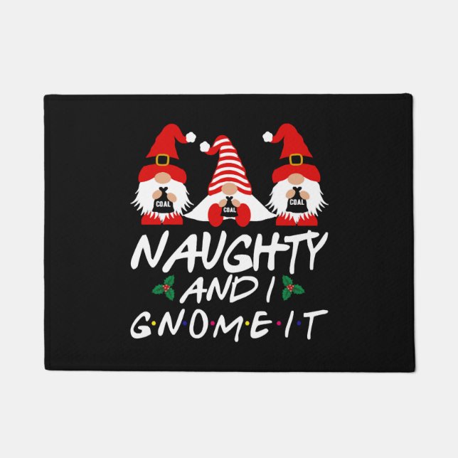 Paillasson Naughty Et Je Gnome It Christmas Gnomes (Devant)