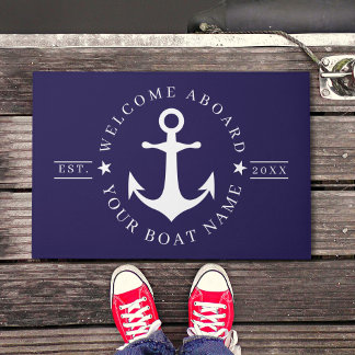 Paillasson Nautical Anchor Custom Boat Name Welcome Doormat