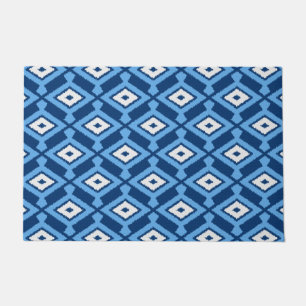 Paillasson Navajo Ikat Motif, Indigo et Denim Blue
