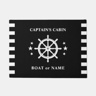 Paillasson Navire Helm Wheel Capitaine Cabine Nom du bateau N