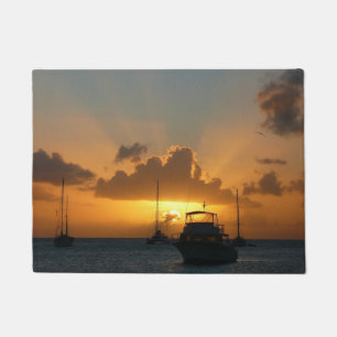 Paillasson Navires et Sunset Tropical Seascape