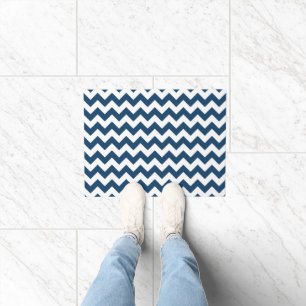 Paillasson Navy Zigzag, Navy Chevron, Motif géométrique