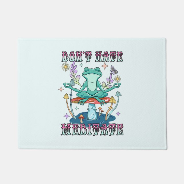 Paillasson "Ne haïssez pas, méditez" | Grenouille pacifique e (Devant)