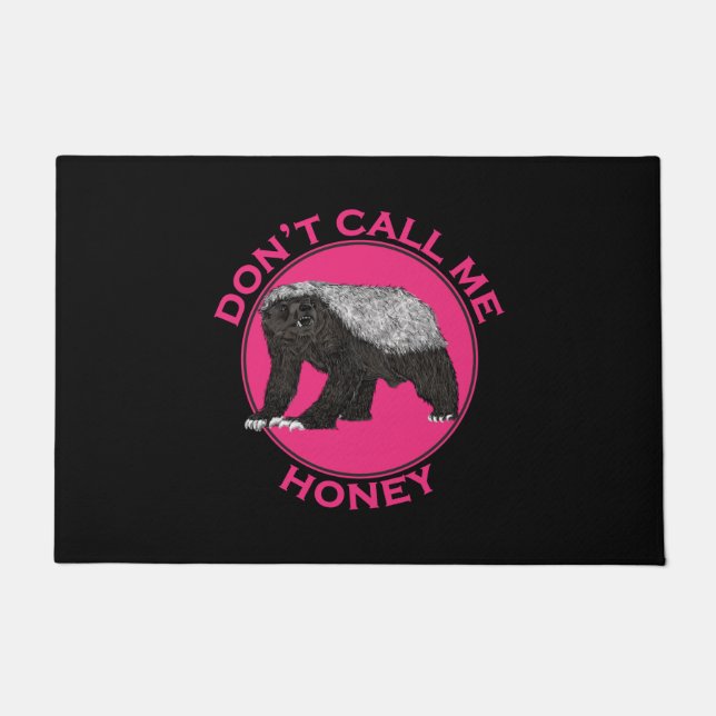 Paillasson Ne pas m'appeler Honey Badass Pink Feminist Art (Devant)