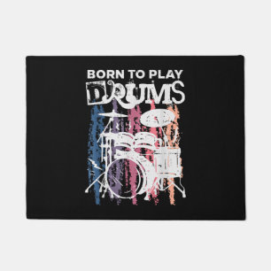 Paillasson Né Pour Jouer Drumming Rock Music Band Drumme