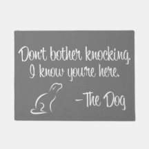 "Ne prenez pas la peine de frapper" la natte