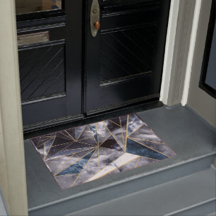 Paillasson Nebula Galaxie moderne Triangles géométriques d'or