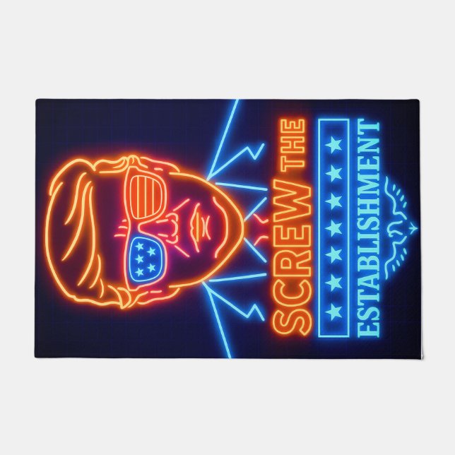 Paillasson Neon Trump se moque de l'establishment (Devant)