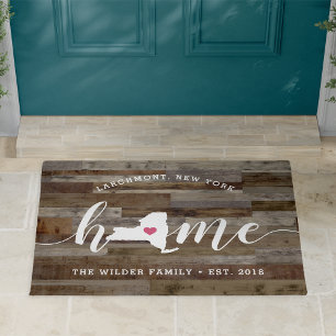 Paillasson New York Home State Personnalisé Look bois